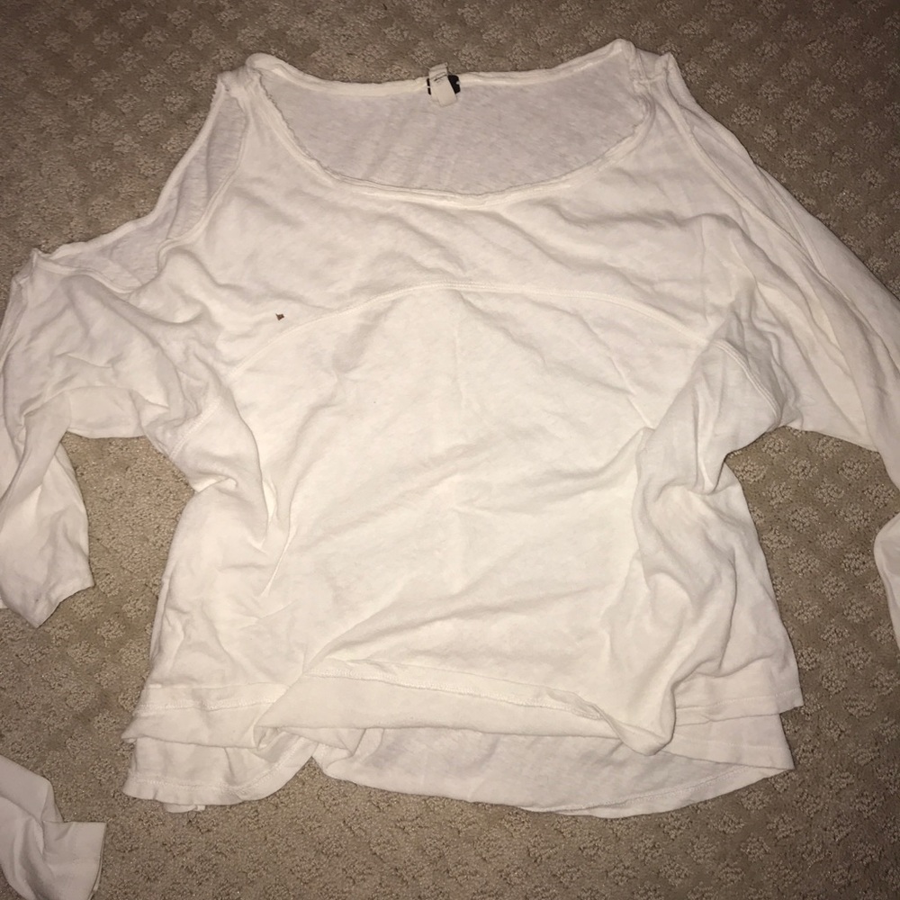 Free people blouse with shoulder holes